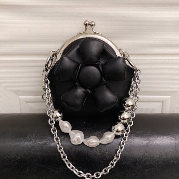 3D Flower Mini Kiss Lock Statement Purse/Multiple colors available - Picture 8 of 8